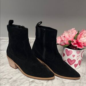Lisa -Vicky,Black Suede Ankle Boots